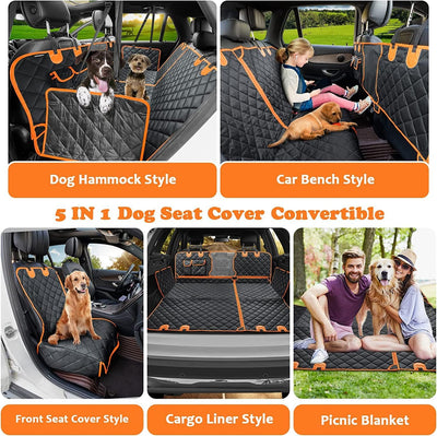 5-in-1 Dog Car Seat Cover Protector – Heavy Duty, Waterproof & Easy-Clean Design