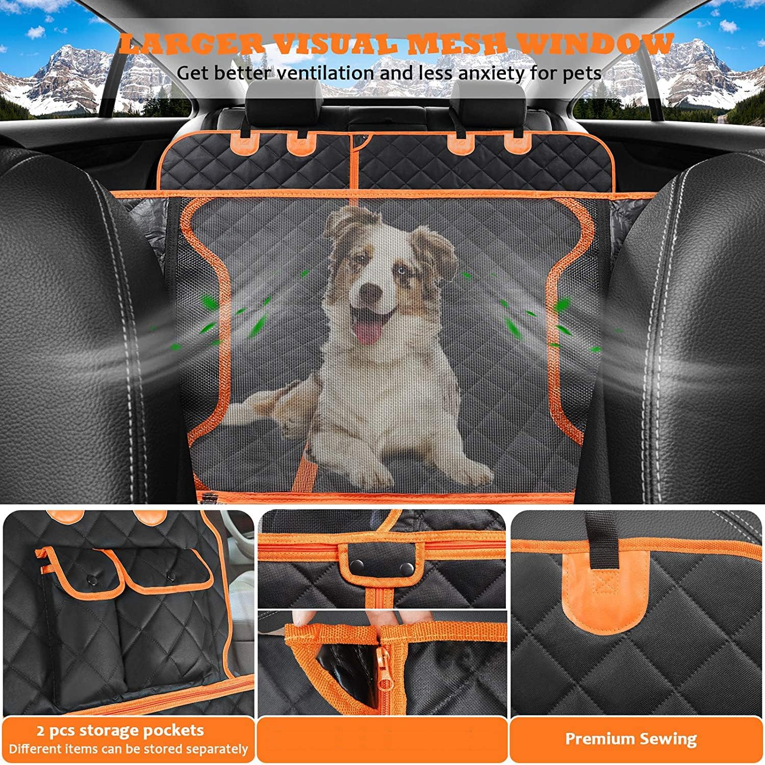 5-in-1 Dog Car Seat Cover Protector – Heavy Duty, Waterproof & Easy-Clean Design