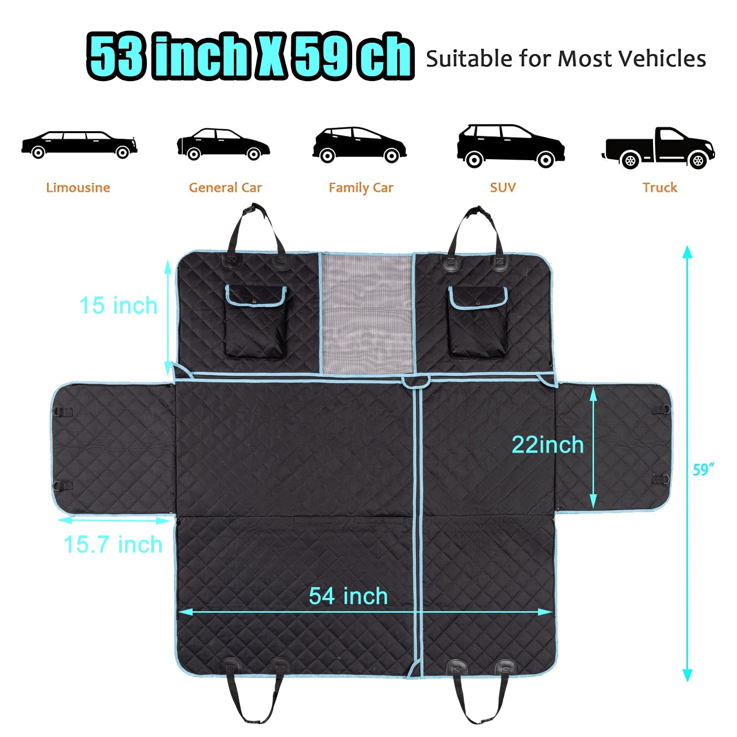 6-in-1 Dog Car Seat Cover Protector – Waterproof, Scratch-Proof & Non-Slip Travel Mat