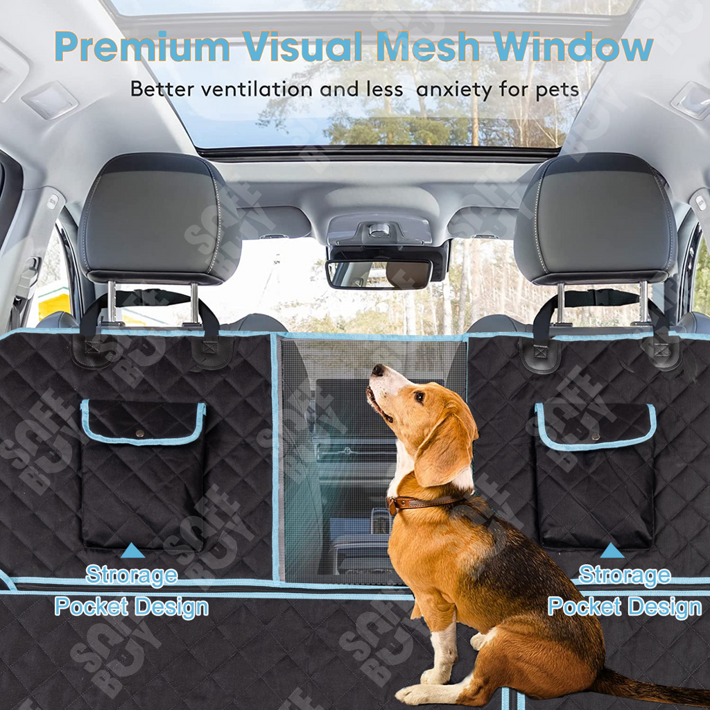 6-in-1 Dog Car Seat Cover Protector – Waterproof, Scratch-Proof & Non-Slip Travel Mat