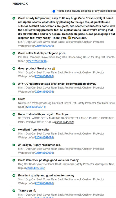 5-in-1 Dog Car Seat Cover Protector – Heavy Duty, Waterproof & Easy-Clean Design