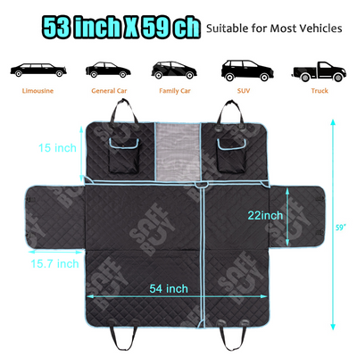 6-in-1 Dog Car Seat Cover Protector – Waterproof, Scratch-Proof & Non-Slip Travel Mat