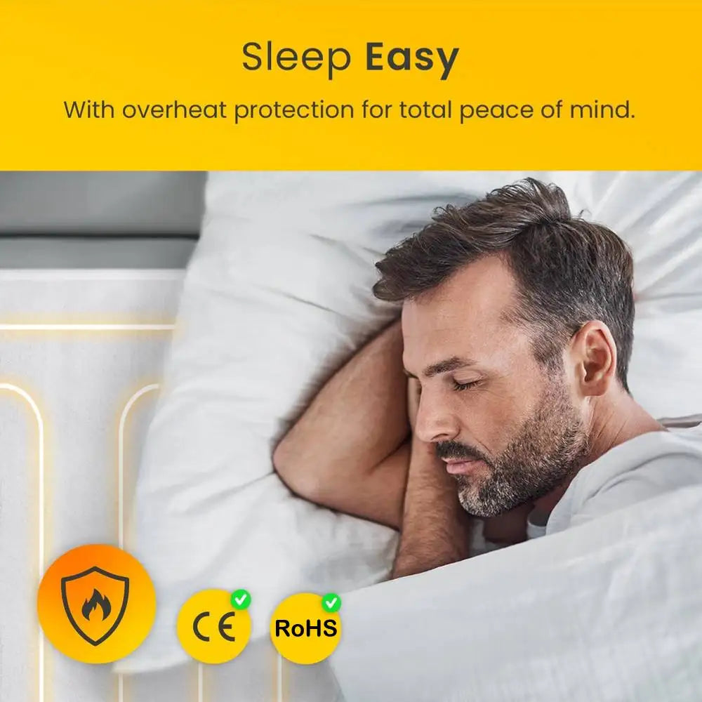 Electric Heated Blanket – 1.8×1.2m Washable Under Blanket with 9 Heat Settings & Timer