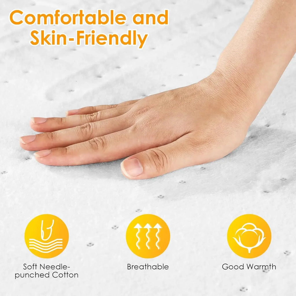 Electric Heated Mattress Pad – 150×80 cm, 100W Fast Heating Bed Warmer, 6 Heat Levels, 8-Hour Auto Off, Machine Washable