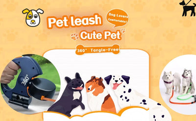 Double Dog Leash for Two Dogs – Tangle-Free Dual Leash with Swivel + LED Flashlight, Adjustable for Small & Large Dogs