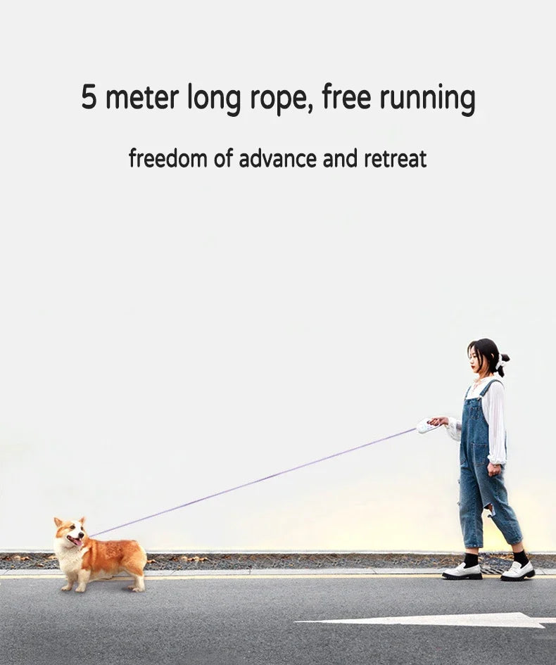 LED Retractable Dog Leash with Built-In Light – 3M/5M Durable Pet Leash for Small, Medium & Large Dogs and Cats