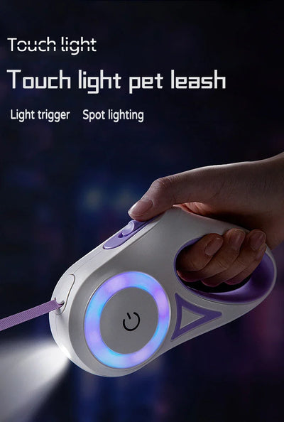 LED Retractable Dog Leash with Built-In Light – 3M/5M Durable Pet Leash for Small, Medium & Large Dogs and Cats
