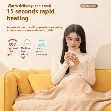 USB Electric Heated Blanket Shawl for Winter – Wearable Heating Wrap for Women | USB-Powered Heated Throw