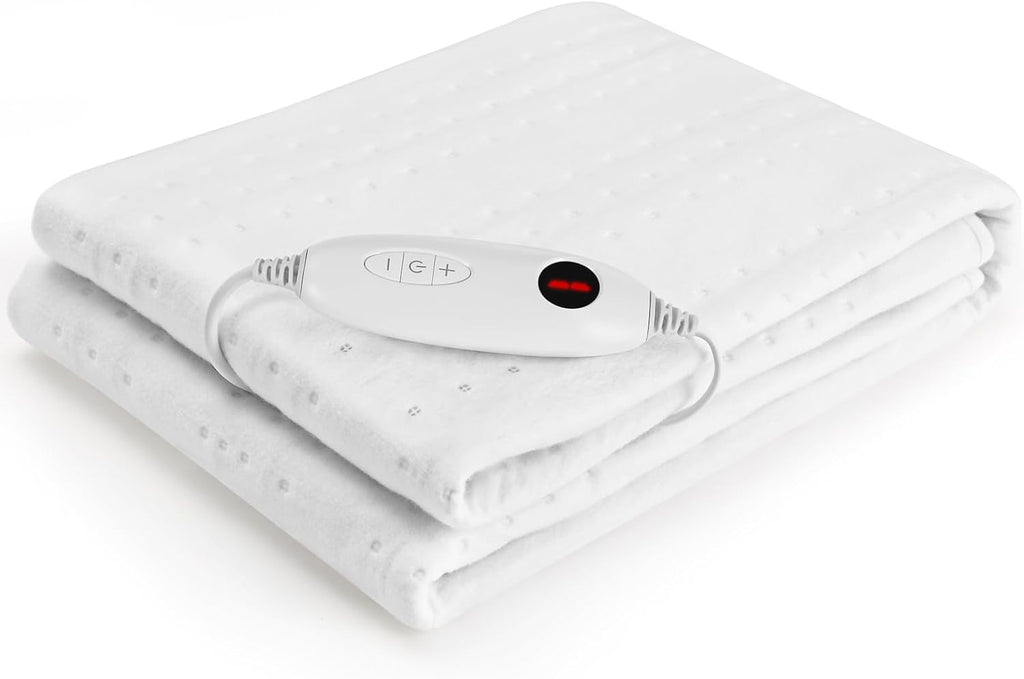 Electric Heated Mattress Pad – 150×80 cm, 100W Fast Heating Bed Warmer, 6 Heat Levels, 8-Hour Auto Off, Machine Washable