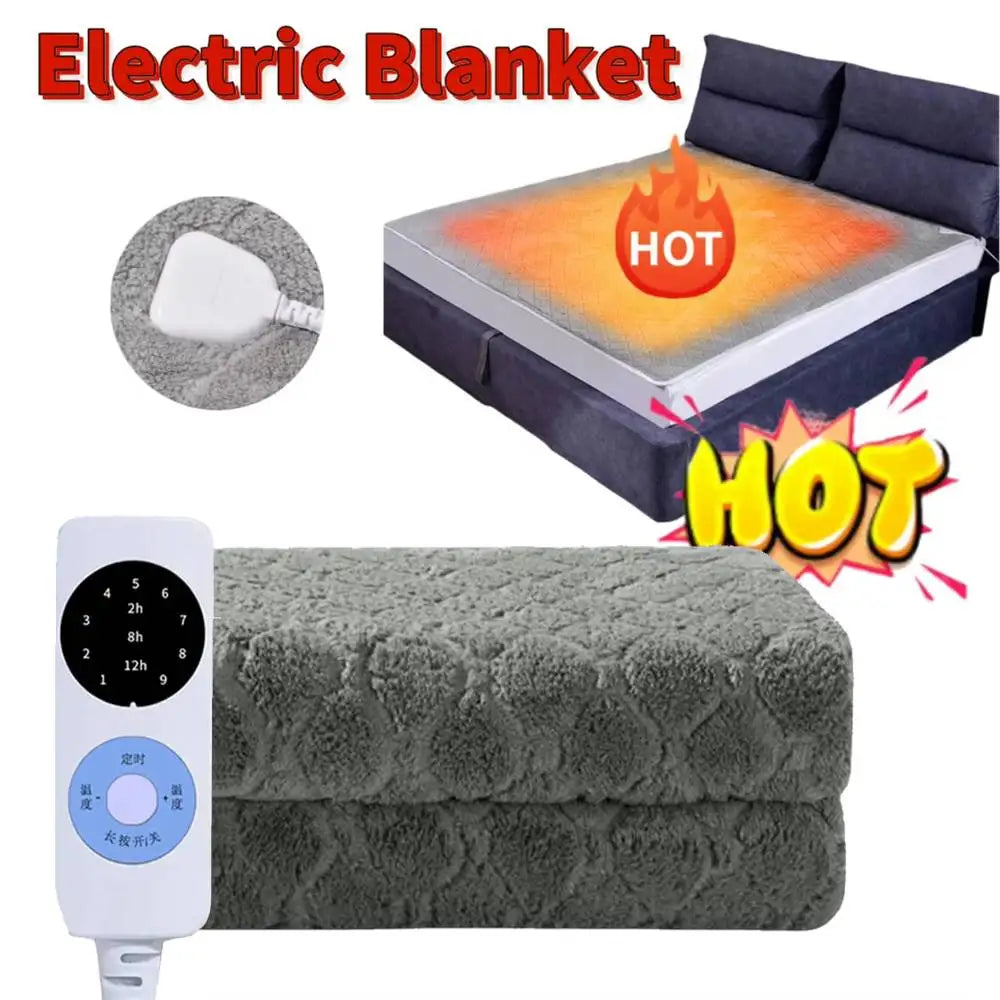 Electric Heated Blanket – 1.8×1.2m Washable Under Blanket with 9 Heat Settings & Timer