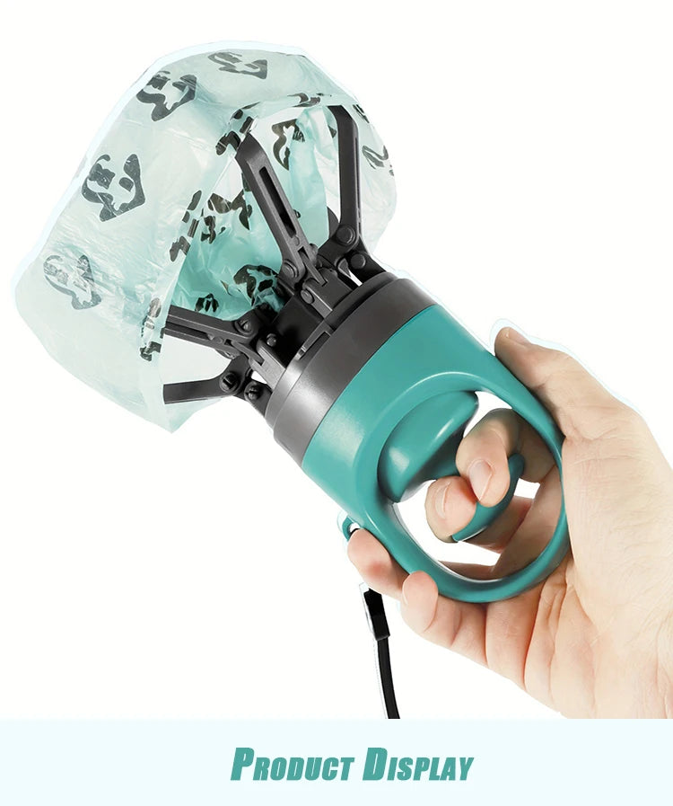 Portable Dog Pooper Scooper – No-Touch Pet Waste Pick-Up with Built-In Bag Dispenser, Handheld Poop Grabber for Outdoor Use