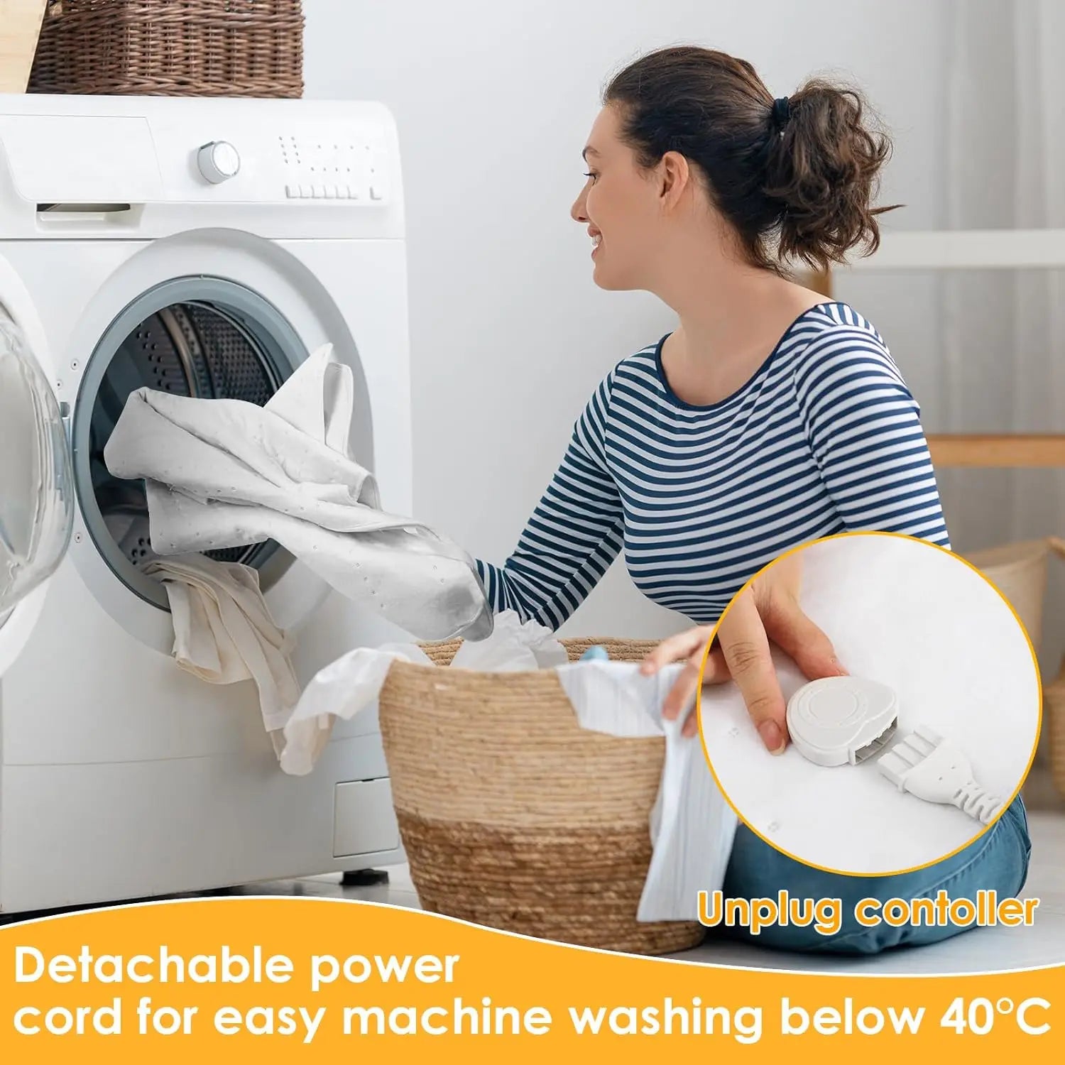 Electric Heated Mattress Pad – 150×80 cm, 100W Fast Heating Bed Warmer, 6 Heat Levels, 8-Hour Auto Off, Machine Washable