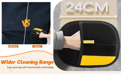 Pet Hair Remover Brush Kitten Hair Removal Gloves Deshedding Brush Glove for Dog Cat Double-Sided Fur Hair Cleaning Glove Carpet