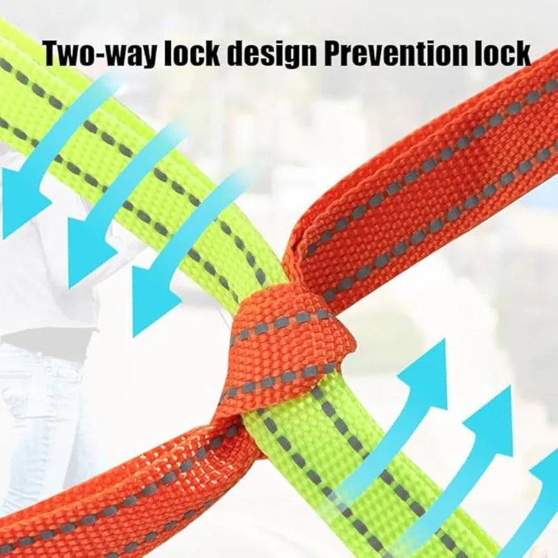 Double Dog Leash for Two Dogs – Tangle-Free Dual Leash with Swivel + LED Flashlight, Adjustable for Small & Large Dogs