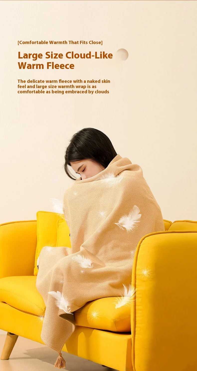 USB Electric Heated Blanket Shawl for Winter – Wearable Heating Wrap for Women | USB-Powered Heated Throw