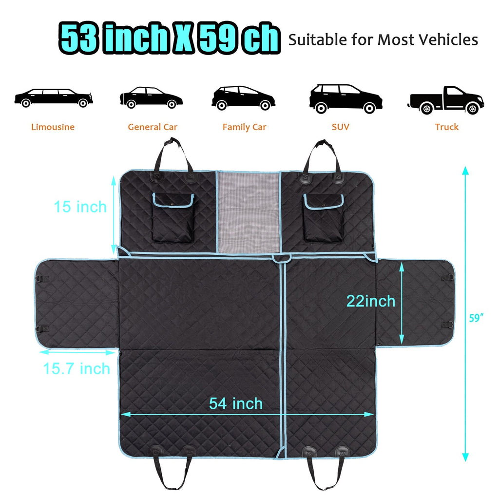 6-in-1 Dog Car Seat Cover Protector – Waterproof, Scratch-Proof & Non-Slip Travel Mat
